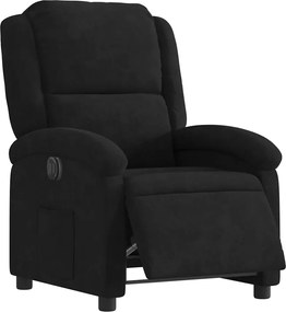 vidaXL Πολυθρόνα Ανακλινόμενη Ηλεκτρική Μαύρη Βελούδινη