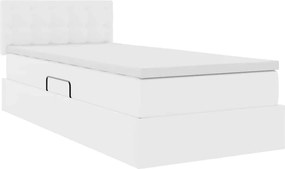 vidaXL Κρεβάτι με αποθηκευτικό χώρο και στρώμα με στρώμα Καθαρό Λευκό
