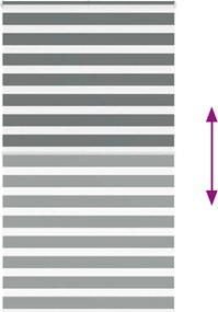 vidaXL Ζέβρα τυφλή Σκούρο Γκρι Πλάτος υφάσματος 125,9 εκ. Πολυεστέρας