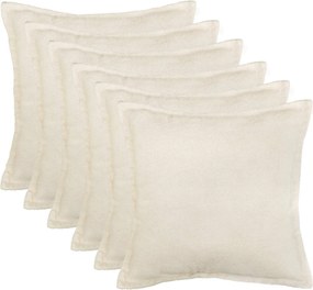 vidaXL Κάλυμμα Μαξιλαριού 6 pcs HOUTEN Κρεμ 65 x 65 εκ. Μπουκλέ