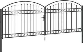 vidaXL Πύλη Φράχτη ASSEN 401 x 200 εκ. Ατσάλι Γκρι Κλειδώσιμο