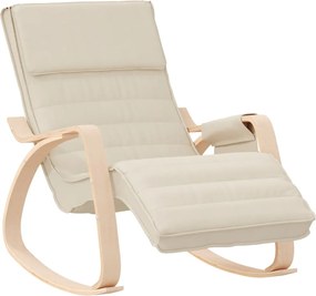 vidaXL Κουνιστή Πολυθρόνα Κρεμ Υφασμάτινη