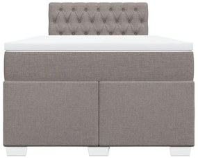 Κρεβάτι Boxspring με Στρώμα Taupe 120x190 εκ. Υφασμάτινο - Μπεζ-Γκρι