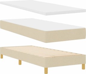 vidaXL LED Κρεβάτι με βάθρο με κεφαλάρι Κρεμ 80 x 200 cm ύφασμα