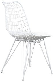 Καρέκλα Μεταλλική FAGUS Με Μαξιλάρι Λευκό 49x58x83.5cm