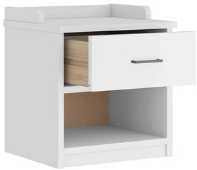 vidaXL Πάγκος διαδρόμου &quot;SANDNES&quot; Λευκό 45x40x50 εκ. Πεύκο μασίφ ξύλο