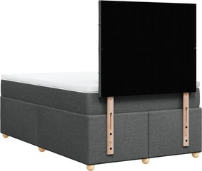 vidaXL Κρεβάτι Boxspring με Στρώμα Σκούρο Γκρι 120x190 εκ Υφασμάτινο