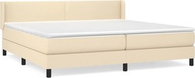 vidaXL Κρεβάτι Boxspring με Στρώμα Κρεμ 200x200 εκ. Υφασμάτινο