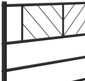 Πλαίσιο Κρεβατιού με Κεφαλάρι Μαύρο 90 x 200 εκ. Μεταλλικό - Μαύρο