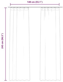 vidaXL Κουρτίνες Συσκότ. με Γάντζους 2 τεμ. Ανθρακί 140x245 εκ Βελούδο