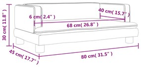 Καναπές Παιδικός Κρεμ 80 x 45 x 30 εκ. από Συνθετικό Δέρμα - Κρεμ