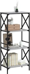 vidaXL Βιβλιοθήκη 4 Επιπέδων Γκρι Sonoma 59x35x132 εκ. Επεξεργ. Ξύλο