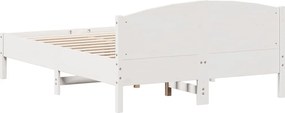 vidaXL Σκελετός Κρεβ. Χωρίς Στρώμα Λευκό 140x190 εκ Μασίφ Πεύκο