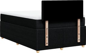 vidaXL Κρεβάτι Boxspring με Στρώμα Μαύρο 120x200 εκ. Υφασμάτινο