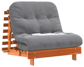 vidaXL Καναπές Κρεβάτι Futon με Στρώμα 80x206x11 εκ. Μασίφ Ξύλο Πεύκου