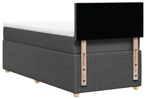 Κρεβάτι Boxspring με Στρώμα Σκούρο Γκρι 90x200 εκ. Υφασμάτινο - Γκρι