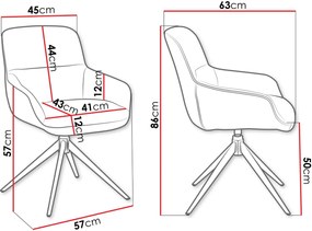 Καρέκλα Bokiz Muz 2τμχ-Gkri-Xryso