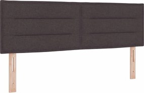 vidaXL Κεφαλάρι με κεφαλάρι Σκούρο Καφέ 144 cm Τεχνητό Δέρμα