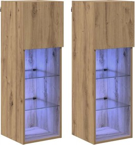 vidaXL Τοίχου ντουλάπες τηλεόρασης 2 pcs Artisan Oak