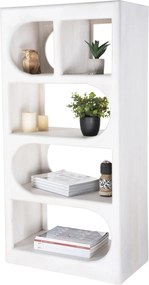 ΡΑΦΙΕΡΑ ΚΟΜΜΟ HANDYR HM9706 ΜΑΣΙΦ ΞΥΛΟ MANGO ΣΕ ΛΕΥΚΟ ΧΡΩΜΑ 60x35x120Υεκ.