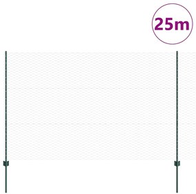 vidaXL Φράκτης με Στυλό Πράσινο 150x2500 εκ. Ατσάλι