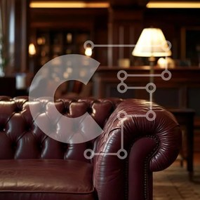 Intra Συλλεκτικό Ξύλινο Παζλ Plywood 4mm - Δερμάτινος καναπές μπορντό σε κομψό εσωτερικό Σε Ξύλινο Κουτί - Διαστάσεις Puzzle: 10x10 cm – 25 κομμάτια