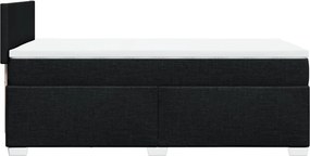 vidaXL Κρεβάτι Boxspring με Στρώμα Μαύρο 100 x 200 εκ. Υφασμάτινο