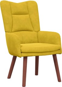 vidaXL Πολυθρόνα Κίτρινο 63 x 67 x 94 εκ. Βελούδο