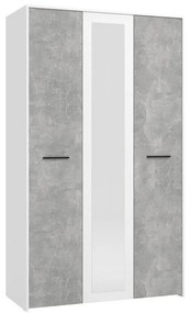 Ντουλάπα Varadero 3K1O Λευκό - Concrete 119x53x203,5 εκ. 119x53x203.5 εκ.