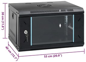 Καμπίνα Δικτύου Επιτοίχια 6U 19'' IP20 53x40x30 εκ.