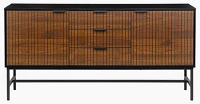 Κομότα - Μπουφές FL2405 Fylliana Μαύρο - Grey Oak 150x40x75 εκ. 150x40x75 εκ.