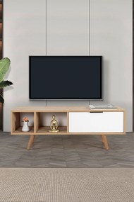 Έπιπλο Τηλεόρασης Sapphire Δρυς / Λευκό REBRAS 130x35x18