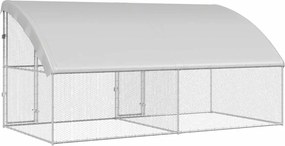 vidaXL Κλουβί για κότες 2 pcs Ασημί 400 x 200 x 200 εκ.