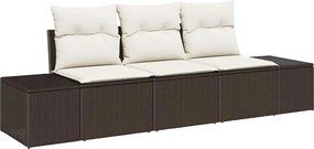 vidaXL Σετ Καναπέ με μαξιλάρι 3 pcs Καφέ συνθετικό ρατάν
