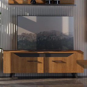 TV Stand Jakarta Fylliana with Rustic Oak Veneer 170*40*55 cm 170x40x55 εκ.