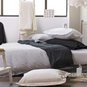 Παπλωματοθήκη San Remo Antracite-White Kentia Queen Size 220x240cm 100% Cotton