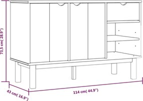 vidaXL Ντουλάπι OTTA 114 x 43 x 73,5 εκ. από Μασίφ Ξύλο Πεύκου