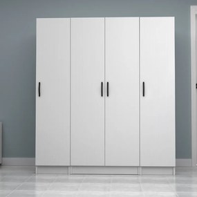 Ντουλάπα ρούχων Vivian Megapap τετράφυλλη χρώμα λευκό 160x51,8x181εκ.