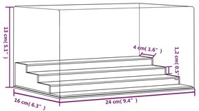 vidaXL Κουτί Βιτρίνα Διάφανο 24 x 16 x 13 εκ. Ακρυλικό