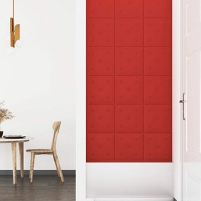 vidaXL Κεφαλάρι Τοίχου 12 pcs Κόκκινο 30 x 30 cm Τεχνητό Δέρμα