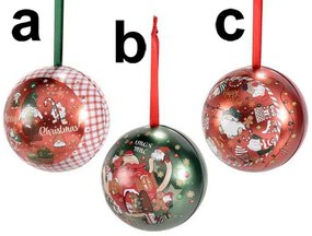 Μεταλλική Χριστουγεννιάτικη Μπάλα 9cm Ανοιγόμενη σε 3 σχέδια 532957 (a)