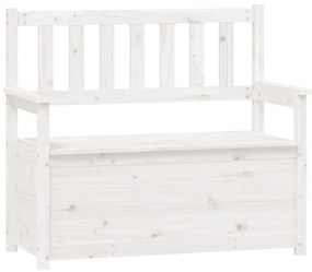 vidaXL Παγκάκι Λευκό 112,5x51,5x96,5 εκ. από Μασίφ Ξύλο Πεύκου