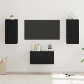 vidaXL Σετ επίπλου τηλεόρασης 3 pcs Μαύρη Οξυά Επεξεργασμένο ξύλο