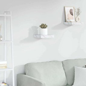 vidaXL Ράφι Τοίχου Λευκό Μάρμαρο 23 x 23,5 x 4 εκ Επεξεργασμένο ξύλο