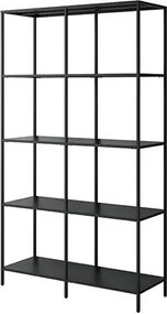 Ραφιέρα μεταλλική Nextdeco με 4 ράφια μαύρη Υ175x100x36εκ.