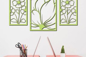 Intra απο ξύλο plywood Χρώμα wenge 3mm-4mm πάχος - Floral διακόσμηση τοίχου με λέιζερ σχέδιο 3 Δίασταση 30x20 cm INTRAFABR-24389953