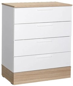 Συρταριέρα Pelita pakoworld σε λευκή-oak απόχρωση 72x40x88εκ