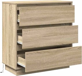 vidaXL Κομοδίνο Δρύς Sonoma 71 x 34,5 x 75 εκ. Επεξεργασμένο ξύλο