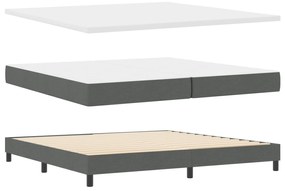 vidaXL Κρεβάτι με Μαξιλάρι Στρώμα Σκούρο Γκρι 200x200 εκ. Υφασμάτινο