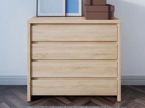 Σιφονιέρα Boston E105, Sonoma οξιά, Με συρτάρια, 92x105x41cm